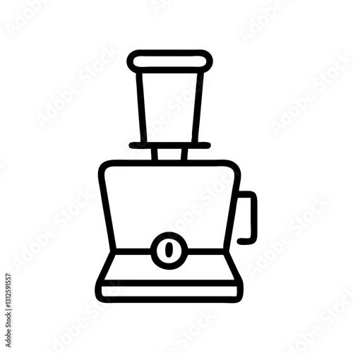 Food processor icon in minimalist style, kitchen appliance concept