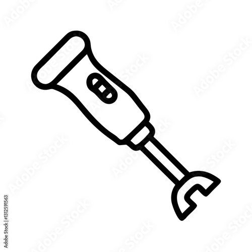 Hand blender icon for kitchen use, home cooking concept