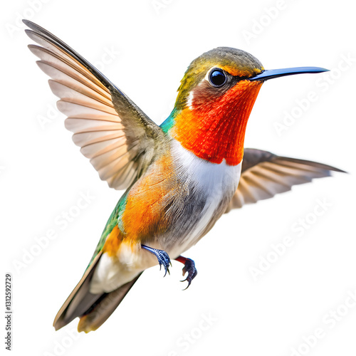 A beautiful  Black-chinned Hummingbird  a transparent  background photo