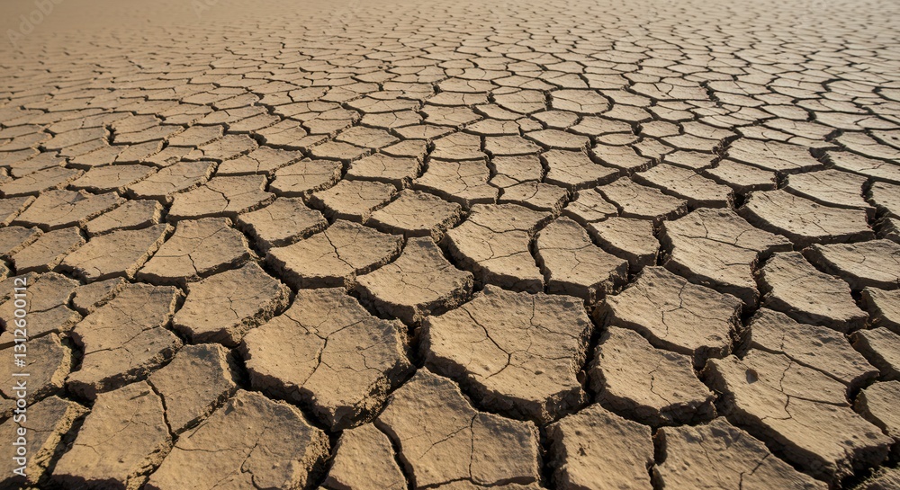 Cracked Dry Earth Forming Pattern in Arid Landscape, Showing Drought Cracked Dry Earth Forming Pattern in Arid Landscape, Showing Drought