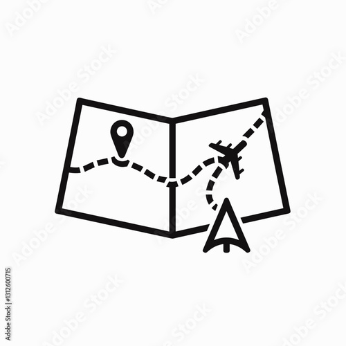 Travel itinerary map icon