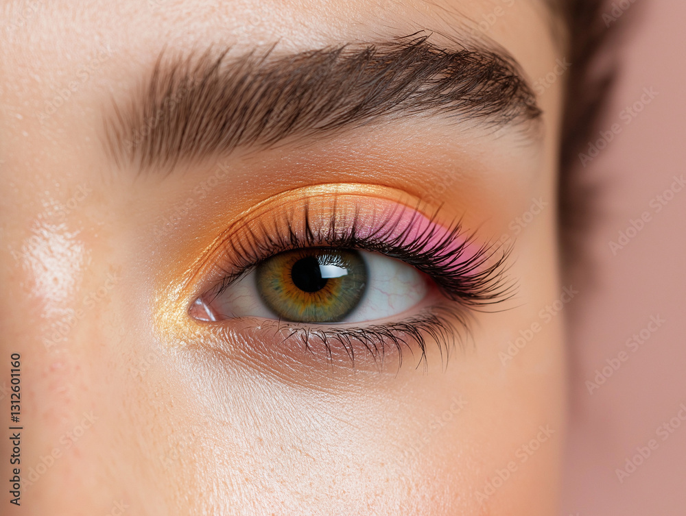 Eye makeup showcasing vibrant colors blended with precision for a stunning look Eye makeup showcasing vibrant colors blended with precision for a stunning look