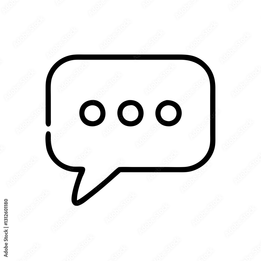 Chat bubble with ellipsis symbolizing conversation and thoughts in minimalist style
Chat bubble with ellipsis symbolizing conversation and thoughts in minimalist style