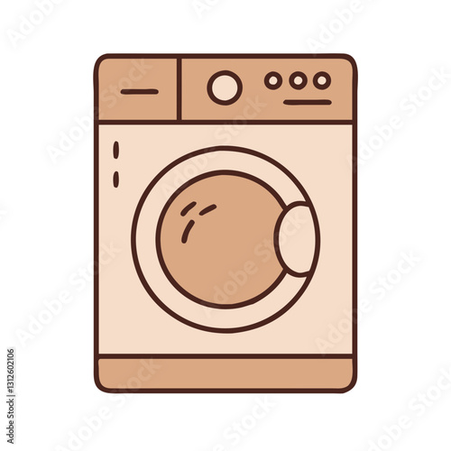 Washing machine icon in modern style, clean home concept