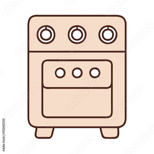 Electric stove icon in minimal style, kitchen appliance concept