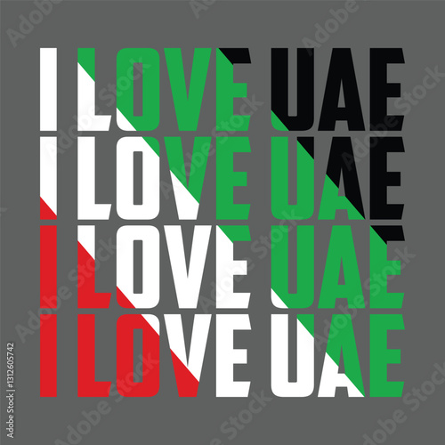 This is I love UAE Typography Design.