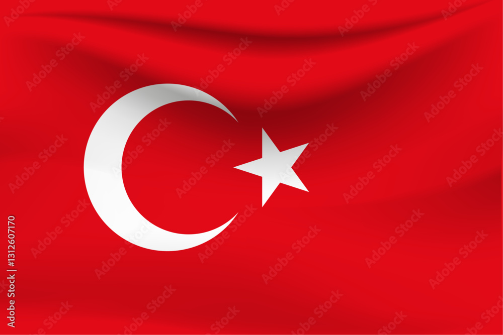 Obraz premium Red and moon Türkiye flag background