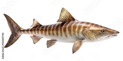 quagga catshark fish isolated on white background