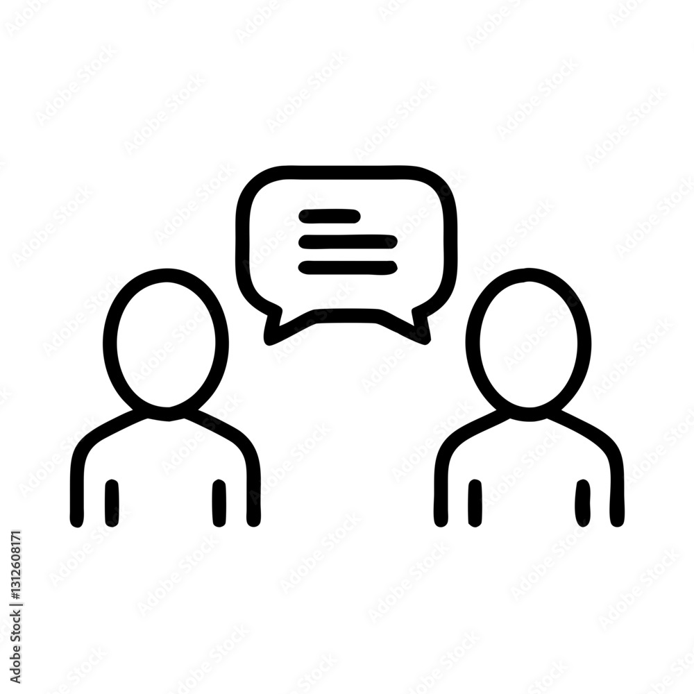 Peaceful conversation icon featuring two people exchanging ideas in a dialogue Peaceful conversation icon featuring two people exchanging ideas in a dialogue
