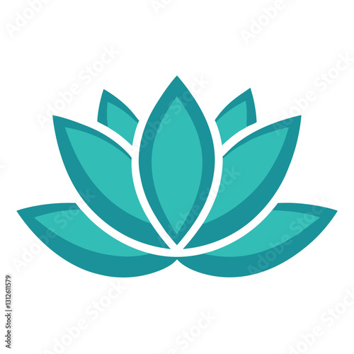 lotus vector art icon on white background