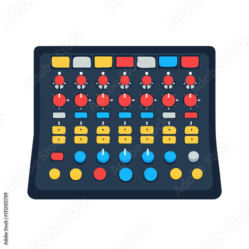2D flat vector illustration Audio mixer icon isolated on a white background.

