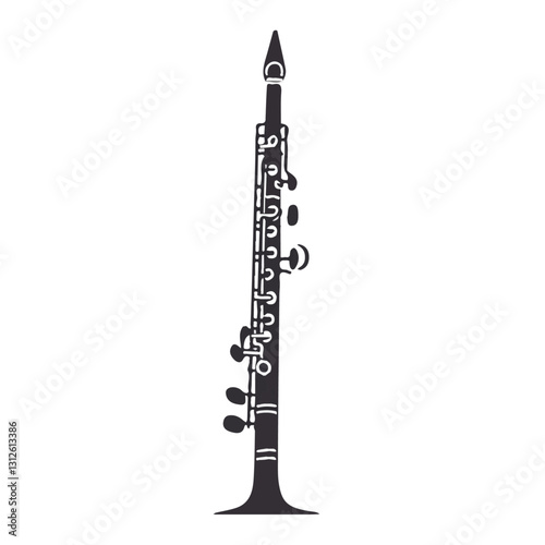 2D flat vector illustration Bass clarinet icon isolated on a white background.

