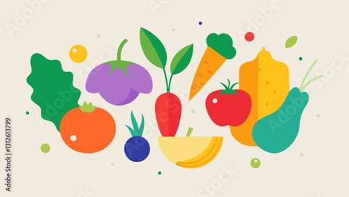 Vegetable icon. Vegetable icon set. Cartoon style
