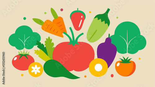 Vegetable icon. Vegetable icon set. Cartoon style