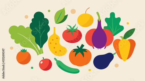 Vegetable icon. Vegetable icon set. Cartoon style
