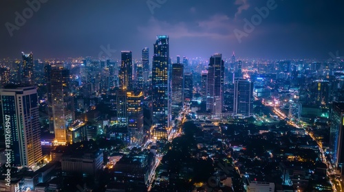 Wallpaper Mural Dazzling skyline illuminated at night in a vibrant city Torontodigital.ca