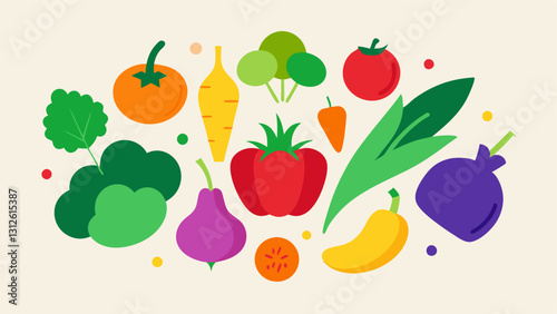 Vegetable icon. Vegetable icon set. Cartoon style