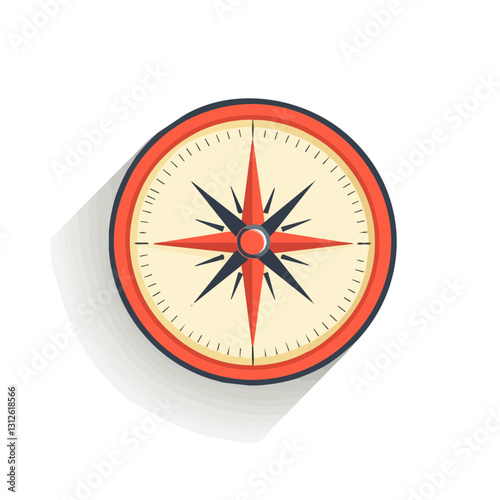 2D flat vector illustration Compass icon isolated on a white background.

