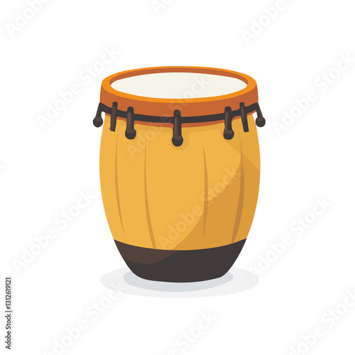 2D flat vector illustration Conga drum icon isolated on a white background.

