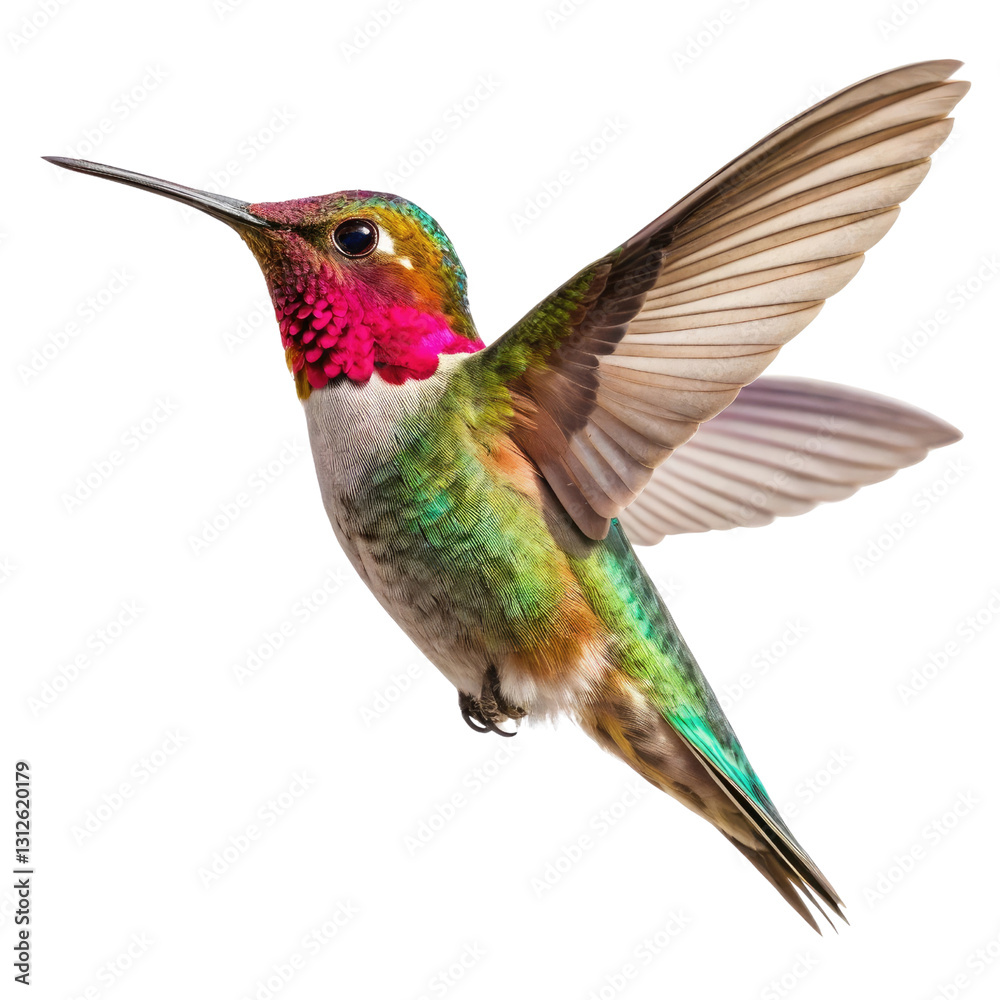 Fototapeta premium colorful hummingbird isolated on transparent background.