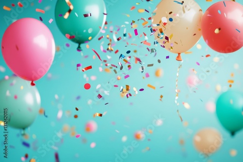party balloons and confetti background 