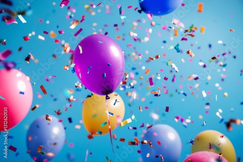 party balloons and confetti background 