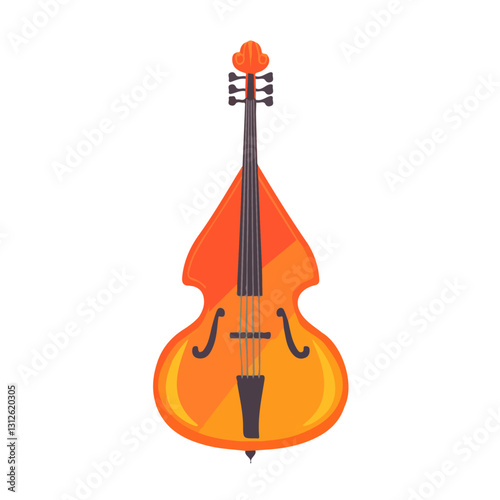 2D flat vector illustration Double Bass Bridge icon isolated on a white background.

