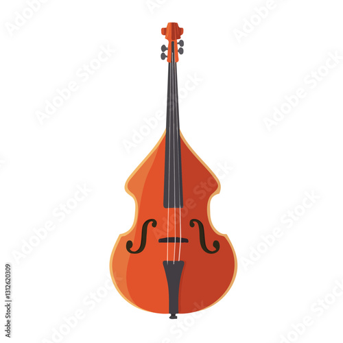 2D flat vector illustration Double Bass Bridge icon isolated on a white background.

