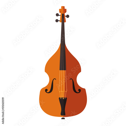 2D flat vector illustration Double Bass Bridge icon isolated on a white background.


