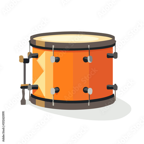 2D flat vector illustration Drum snare icon isolated on a white background.

