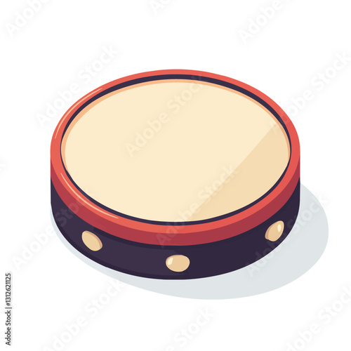 2D flat vector illustration Drumhead icon isolated on a white background.

