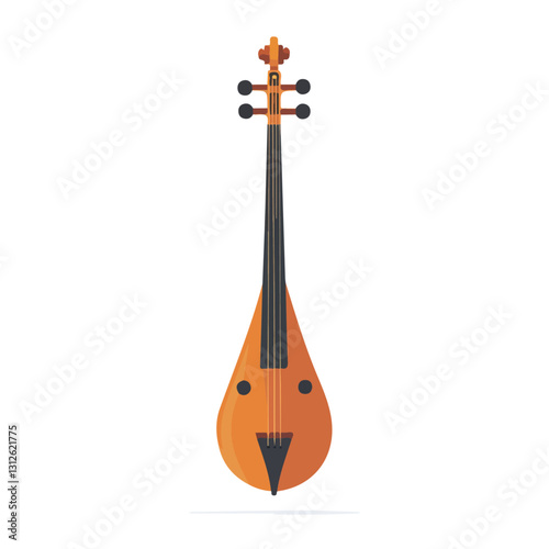 2D flat vector illustration erhu icon isolated on a white background.

