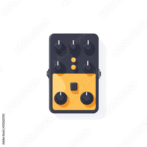 2D flat vector illustration guitar pedalboard icon isolated on a white background.

