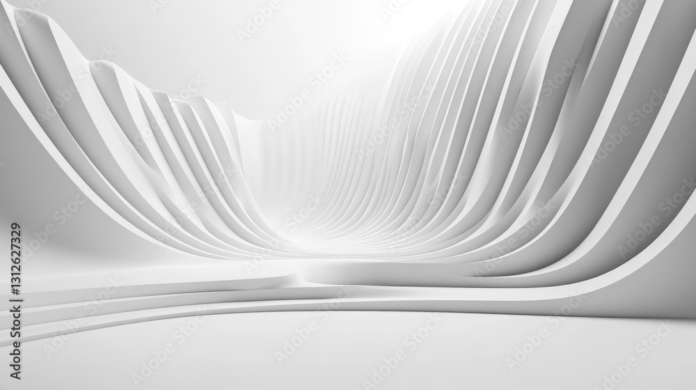 Obraz premium minimalist white and gray geometric abstract background, subtle gradients, clean lines, sharp edges, modern and elegant atmosphere