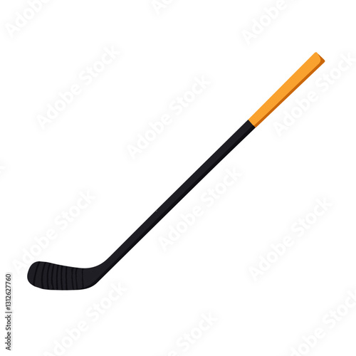 2D flat vector illustration hockey stick icon isolated on a white background.

