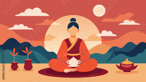 The mindfulness and gratitude that lingers long after the tea ceremony has ended.. Vector illustration