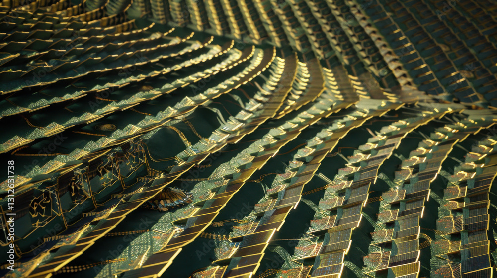 Obraz premium big solar farm with endless rows of solar panels