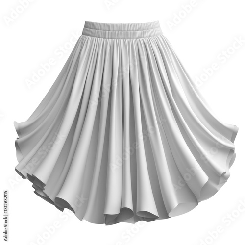 flowing white skirt with pleats, perfect for various occasions