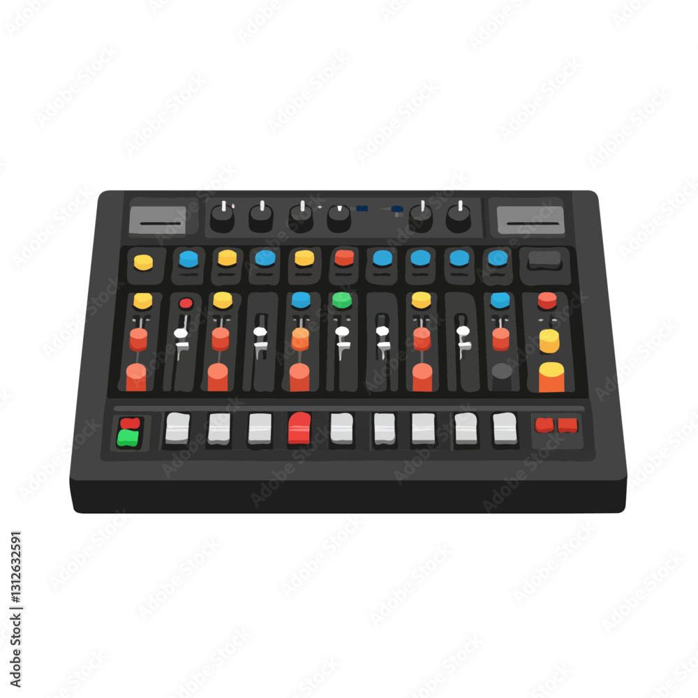 2D flat vector illustration Mixing console icon isolated on a white background.
2D flat vector illustration Mixing console icon isolated on a white background.