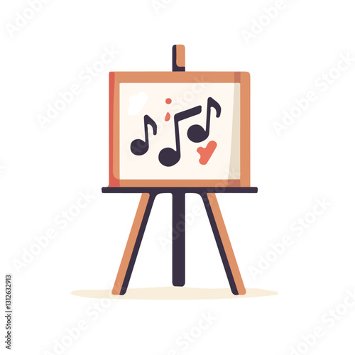 2D flat vector illustration Music easel icon isolated on a white background.

