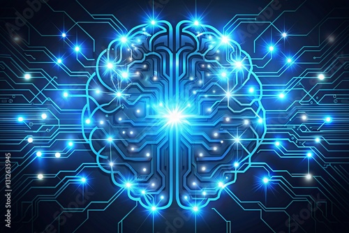 vector brain charge binary style design