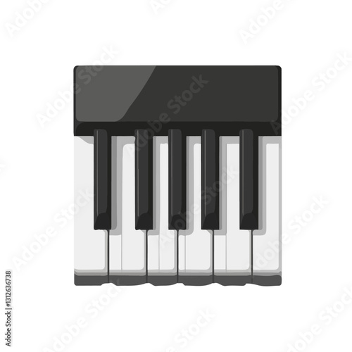 2D flat vector illustration Piano key dust cover icon isolated on a white background.

