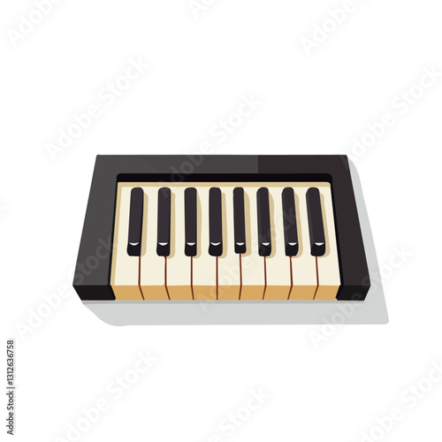 2D flat vector illustration Piano key dust cover icon isolated on a white background.

