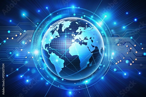 Futuristic global network technology vector