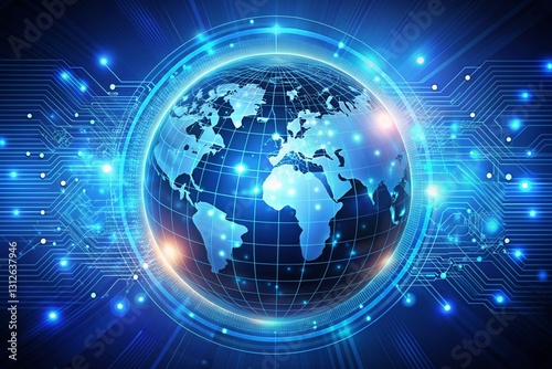 Futuristic global network technology vector