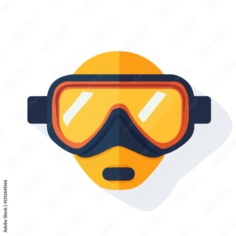 2D flat vector illustration Snorkeling mask icon isolated on a white background.
2D flat vector illustration Snorkeling mask icon isolated on a white background.