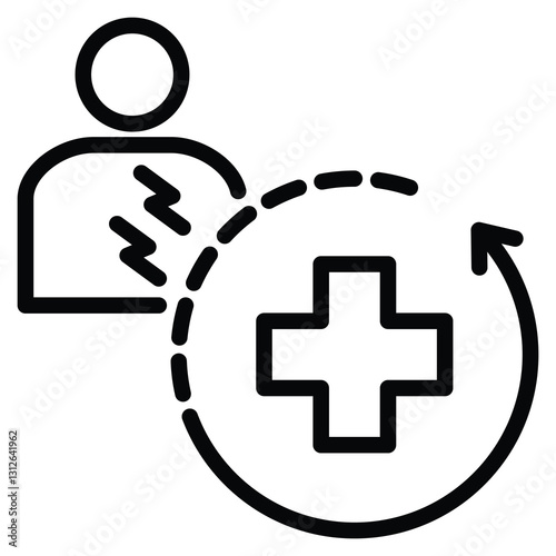 Chronic Condition icon line vector illustration