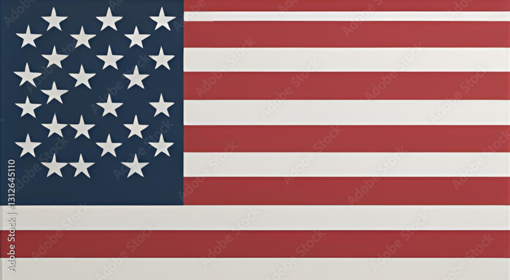 Naklejka premium USA Flag Waving in the Wind – Patriotic American Symbol of Freedom