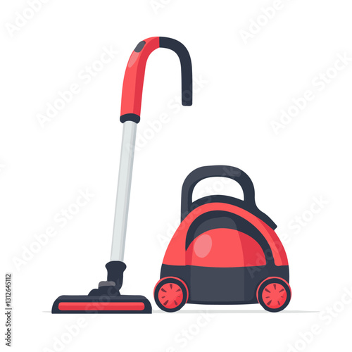 2D flat vector illustration Vacuum cleaner icon isolated on a white background.

