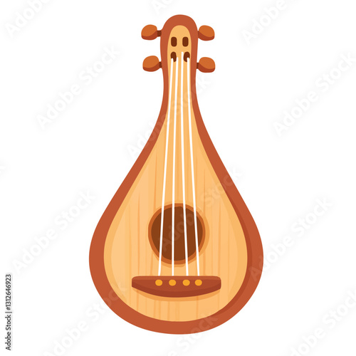 2D flat vector illustration Zither icon isolated on a white background.

